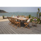 Ensemble repas de jardin extensible 6 a 8 personnes - table 180-240x100 cm extension papillon et 8 chaises pliantes - Eucalyp…