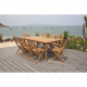 Ensemble repas de jardin extensible 6 a 8 personnes - table 180-240x100 cm extension papillon et 8 chaises pliantes - Eucalyp…