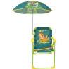 FUN HOUSE JURASSIC WORLD Chaise pliante de camping dinosaures - H.38.5 xl.38.5 x P.37.5 cm - Avec un parasol ø 65 cm - Pour e…