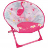 Siege lune Flamant Rose pour Enfant - FUN HOUSE - Petit mobilier plein air - Dimensions L 52 x P 46 x H 48 cm