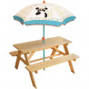 FUN HOUSE 713144 INDIAN PANDA Table pique-nique en bois avec parasol pour enfant