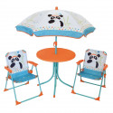 FUN HOUSE 713095 INDIAN PANDA Salon de jardin avec une table, 2 chaises pliables et un parasol pour enfant