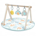 ITY de INGENUITY Sun Valley tapis d'éveil avec arche de jeu en bois, 3 jouets amovibles, pliable, des la naissance