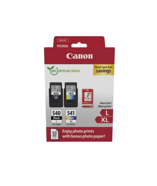 Pack de 2 cartouches d'encre + pack papiers photo - CANON - PG-540L Noir + CL-541XL Couleur - Haut rendement