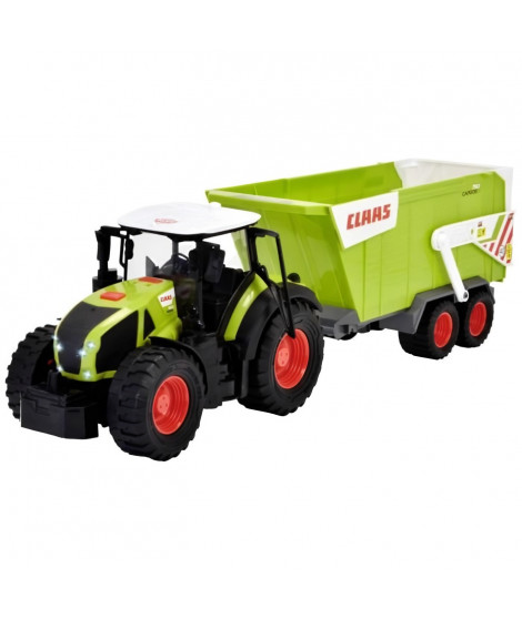 Dickie - Tracteur Claas + remorque 65cm - Son et lumiere - Benne basculante - Dés 3 ans