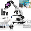 Microscope Biolux SEL avec systeme de zoom - BRESSER JUNIOR - grossissement 40x-1600x - support smartphone - coffret rigide b…