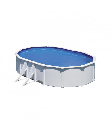 Piscine hors sol ovale blanche GRE Fidji - 5,27 x 3,27 x 1,22 m - Filtre a sable et échelle inclus