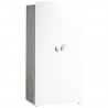 Armoire bébé Leaf - MDF - Blanc - 2 portes - 86 x 175 x 56 cm - BABY PRICE