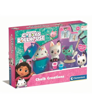 Clementoni - Créations en plâtre Gabby et la Maison Magique - Coffret multi-activités (sculpture, peintures...) - Des 7 ans