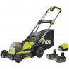 Tondeuse poussée 18V - RYOBI - Ø coupe 40 cm - Ramassage et mulching - 2 batteries 18V 4 Ah + 1 chargeur