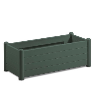 STEFANPLAST Bac a fleurs rectangulaire - Finition en bois - 100x43xH35cm - 80L - Vert foncé