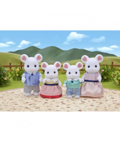 Figurine Famille Souris Marshmallow Sylvanian - SYLVANIAN FAMILIES - 5308 - Articulée et Habillée - Mixte