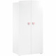 BABY PRICE New Basic Armoire Chambre Bébé 2 Portes - Boutons Coeur Rose