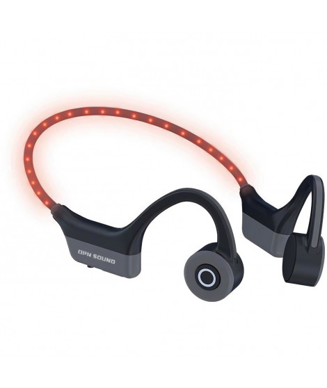 Ecouteurs a oreille ouverte sans fil - OPN SOUND - DASHLYTE - Casque running LED - Bluetooth 5.2 - Noir