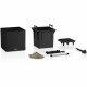 Pot de fleur LECHUZA Canto Stone Cube 30 - kit complet LED, noir graphite