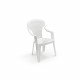 Lot de 4 Fauteuils de jardin monobloc empilable Capri - 56 x 58 x 90 cm - Blanc