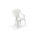 Lot de 4 Fauteuils de jardin monobloc empilable Capri - 56 x 58 x 90 cm - Blanc