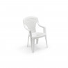 Lot de 4 Fauteuils de jardin monobloc empilable Capri - 56 x 58 x 90 cm - Blanc