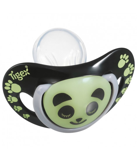 TIGEX 2 Sucettes Smart Night en Silicone Taille 18 Mois+ Panda Phosphorescente