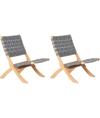 Lot de 2 Fauteuils bas de jardin VERONE gris clair