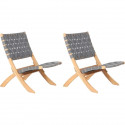 Lot de 2 Fauteuils bas de jardin VERONE gris clair