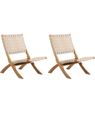 Lot de 2 Fauteuils bas de jardin VERONE ecru