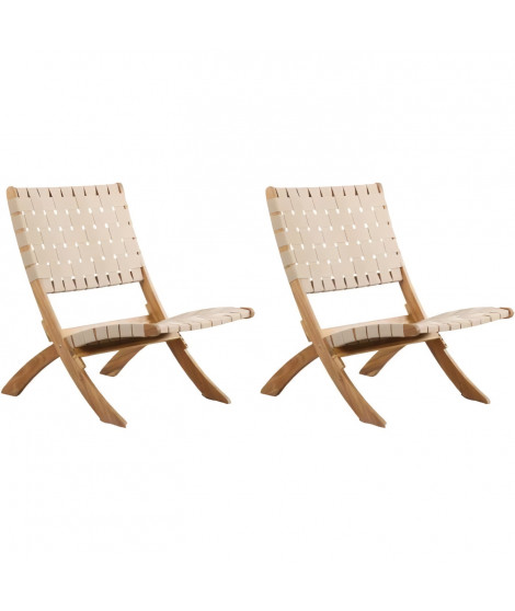 Lot de 2 Fauteuils bas de jardin VERONE ecru