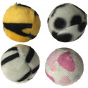 Jouet pour chat - Set de 4 balles -Zébrées - Polyester - Ø4cm