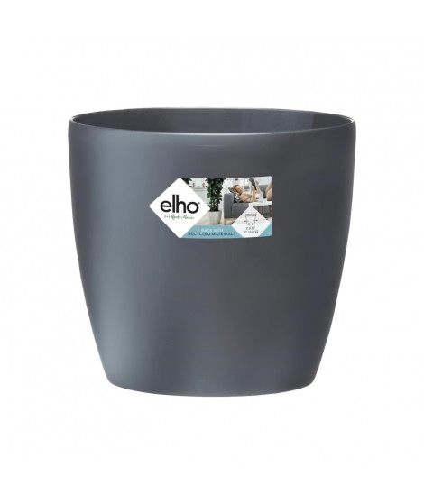 ELHO Brussels Pot de fleurs rond Roues 47 - Noir - Ø 47 x H 44 cm - intérieur - 100% recyclé