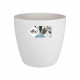 ELHO Brussels Pot de fleurs rond Roues 47 - Blanc - Ø 47 x H 44 cm - intérieur - 100% recyclé