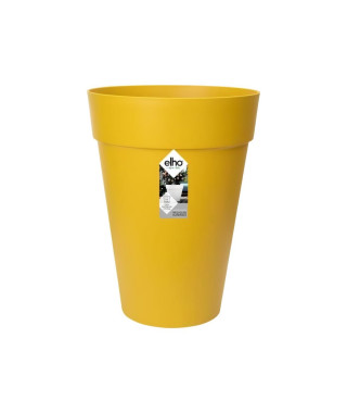 ELHO Loft Urban Pot de fleurs rond Haut 35 - Jaune - Ø 34 x H 45 cm - extérieur - 100% recyclé