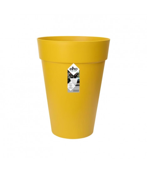 ELHO Loft Urban Pot de fleurs rond Haut 35 - Jaune - Ø 34 x H 45 cm - extérieur - 100% recyclé