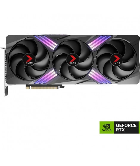 PNY - Carte graphique - GeForce RTX 4080 SUPER 16GB XLR8 Gaming VERTO EPIC-X RGB Overclocked Triple Fan DLSS 3