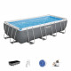 Kit Piscine hors sol tubulaire BESTWAY - Power steel - 549 x 274 x 122 cm - Rectangulaire (Filtre a sable, échelle, bâche)