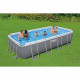 Kit Piscine hors sol tubulaire BESTWAY - Power steel - 549 x 274 x 122 cm - Rectangulaire (Filtre a sable, échelle, bâche)