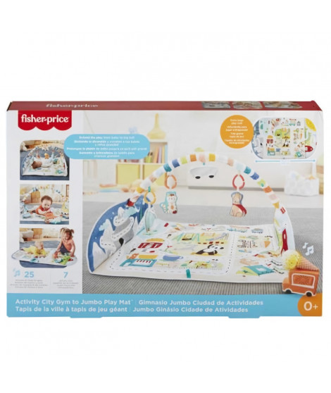 Fisher-Price Tapis d'éveil Évolutif Extra-large, Musique, Lumieres et Jouets Amovibles, des la Naissance, GRV42