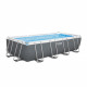 Kit Piscine hors sol tubulaire BESTWAY - Power steel - 549 x 274 x 122 cm - Rectangulaire (Filtre a sable, échelle, bâche)