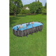 Kit Piscine hors sol tubulaire BESTWAY - Power Steel - 732 x 366 x 132 cm - Ovale (Inclus épurateur a Cartouche + échelle + …