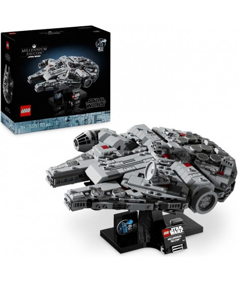 LEGO Star Wars 75375 Millennium Falcon, Set de Construction, Vaisseau Spatial, Adultes