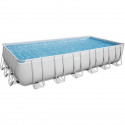 Kit Piscine hors sol tubulaire BESTWAY Power Steel- 732 x 366 x H 132 cm - Rectangulaire (Inclus pompe, échelle, diffuseur, …