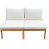 Banquette de jardin ALMA en bois d'acacia FSC avec coussins - 2 personnes - Blanc