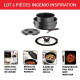 TEFAL INGENIO Lot 6 pieces, Induction, Fonte aluminium, Antiadhésif, Poele, Cocotte, Couvercle fonte + verre, Inspiration L86…