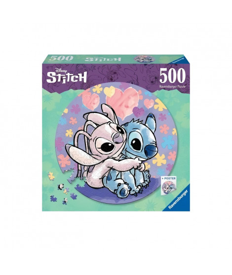 Puzzle rond 500 pieces Stitch - Des 10 ans - Ravensburger - Disney - 17581