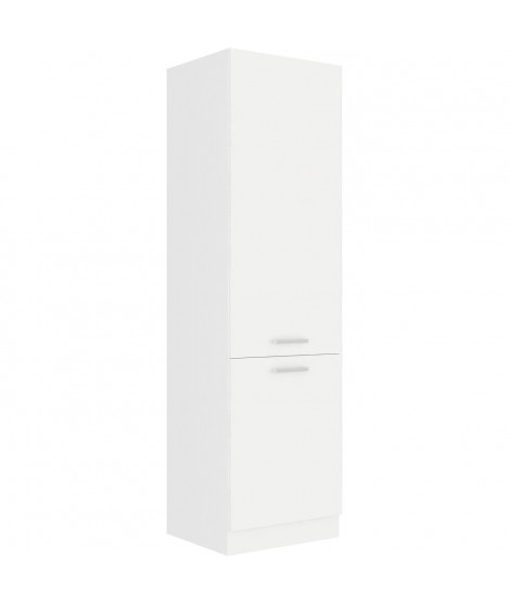 ATLAS Colonne de cuisine 2 portes - L 60 x P 58 x H 210 cm - Décor blanc