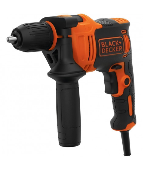 Perceuse a percussion filaire 550W BLACK+DECKER (Livrée avec 2 forets) - BEH550-QS