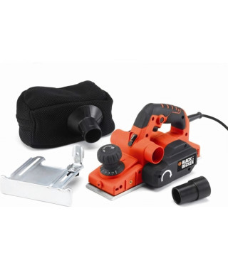 Rabot filaire 750W BLACK+DECKER - Vitesse 12 positions  (Livré en coffret + Guide parallele + Sac collecteur) - KW750K-QS