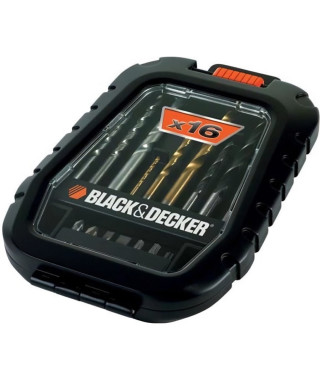 BLACK & DECKER Coffret percage Vissage 16 pieces