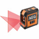 AEG Mesure laser CLR215-B, portée 15 m, laser rouge, 2 lignes, avec 1 adaptateur, 2 piles AA, 1 pochette de rangement, bande …