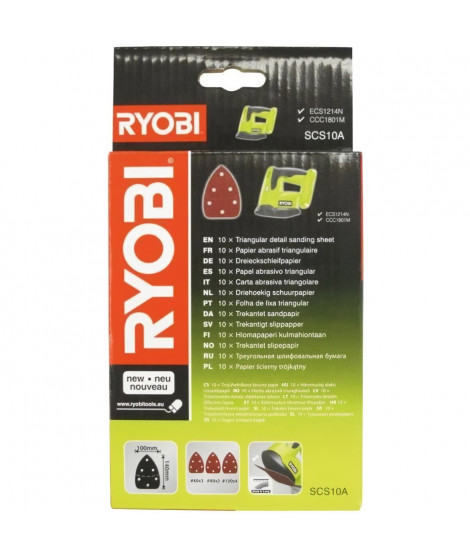 RYOBI Assortiment 10 abrasifs auto-agrippants