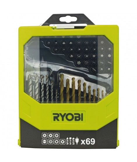 RYOBI Coffret 69 accessoires pour perçage & vissage